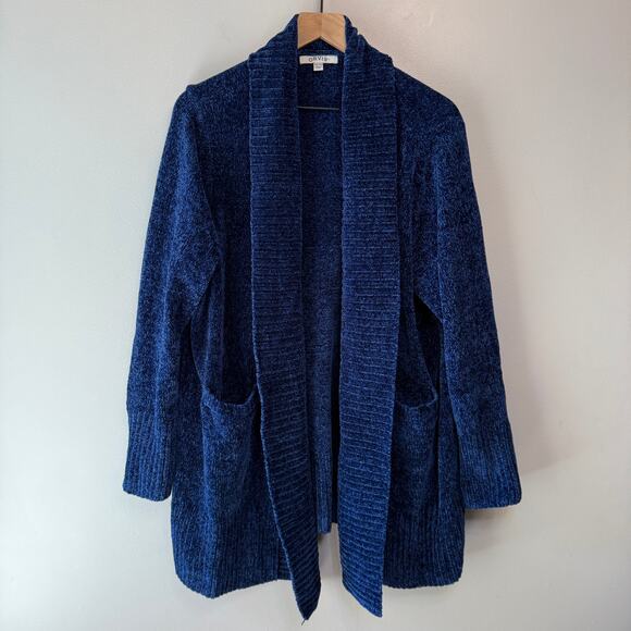 Orvis Women's Chenille Open Front Cardigan Sweater Navy Blue Size XXL - Picture 1 of 8